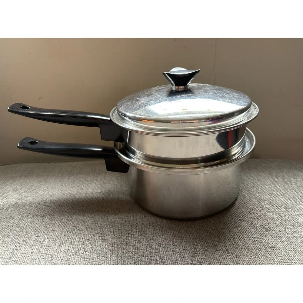Flavorite Steamer Pot 5 Piece Set 3 Ply Multi-Plex Stainless Steel USA Made‎